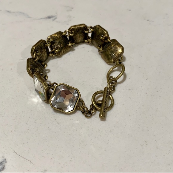 C+L Retro Glam Square-Cut Crystal bracelet. - Picture 3 of 3